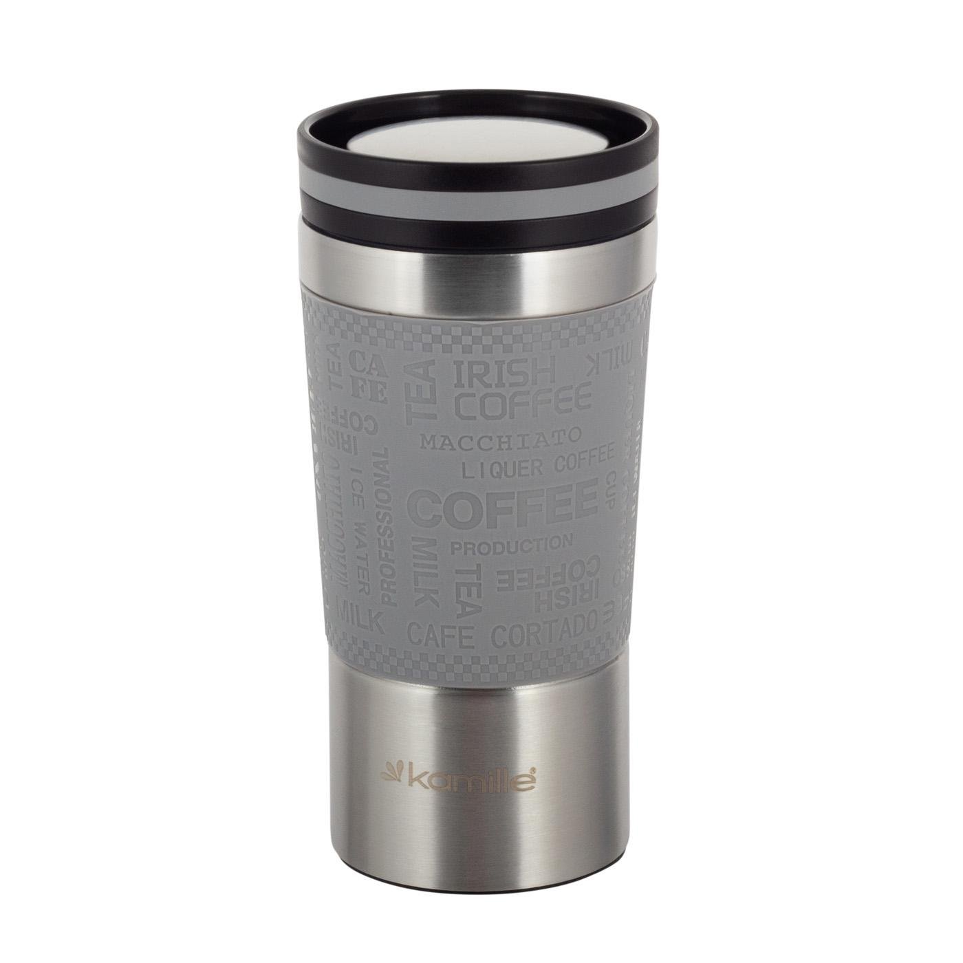 Термокружка Kamille из нержавеющей стали с TRP вставкой 380 мл Серый (2156) - фото 1 Термокружка Kamille из нержавеющей стали с TRP вставкой 380 мл Серый (2156) - фото 1