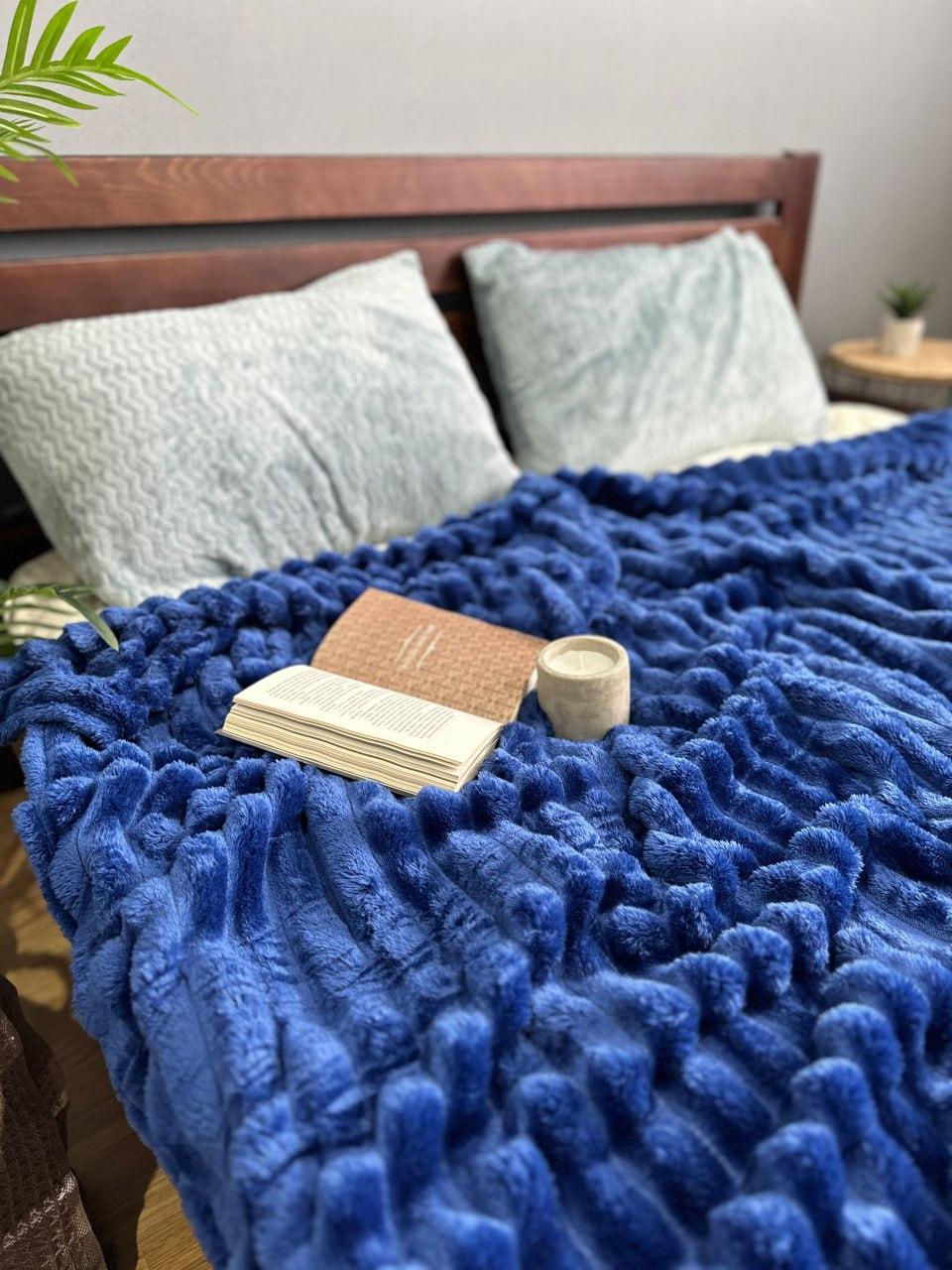 Плед шарпей полуторний 150х220 см Синій (П4К-post-sharp-max-003-2) - фото 2