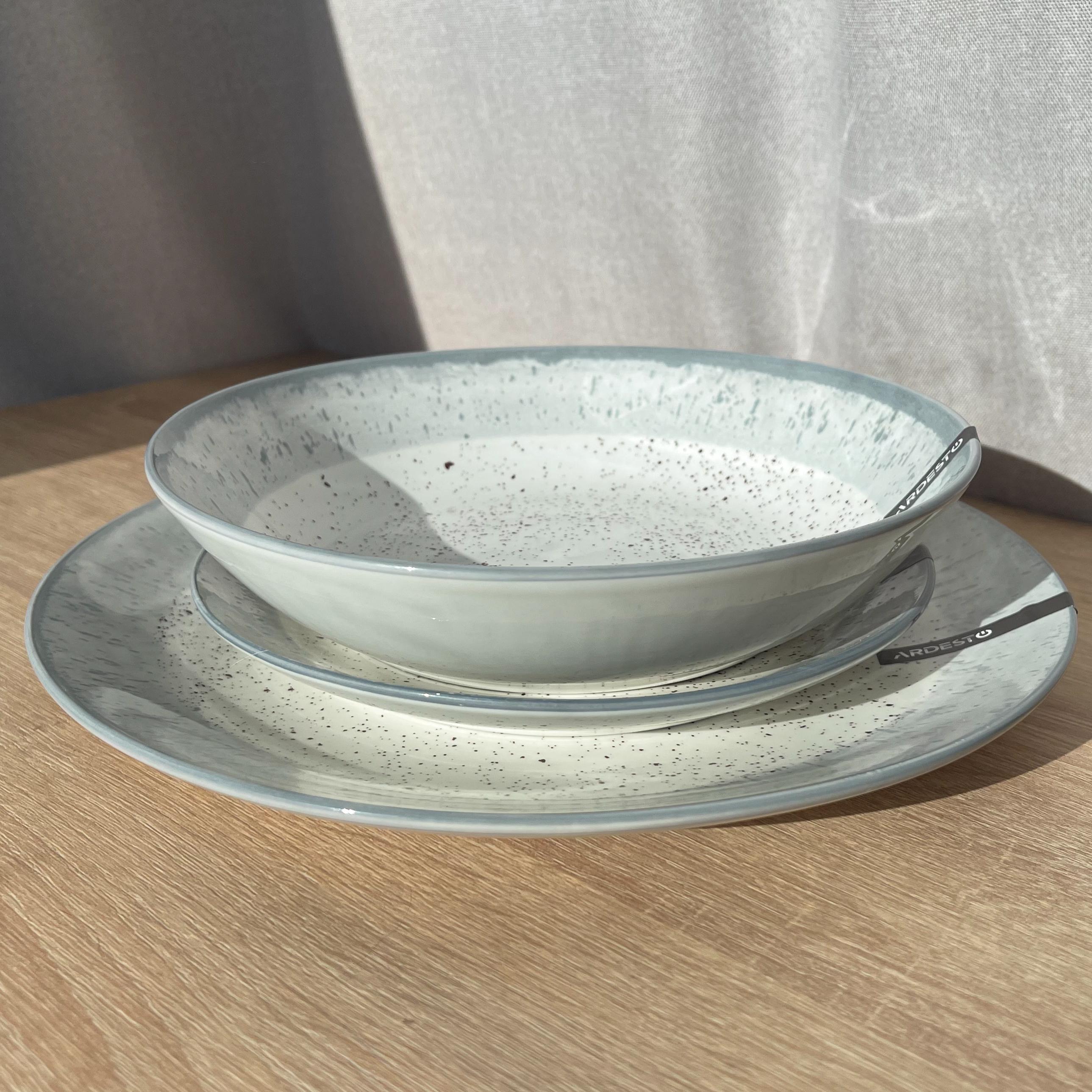 Столовый сервиз Ardesto Siena 3 предмета 1 персона фарфор Бело-серый - фото 6 Столовый сервиз Ardesto Siena 3 предмета 1 персона фарфор Бело-серый - фото 6