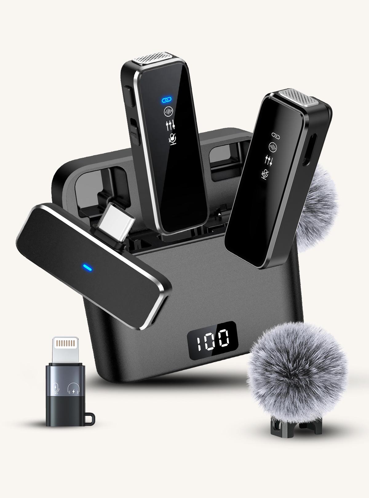 Мікрофон бездротовий петличний OnePro з вітрозахисною насадкою Чорний (73718)