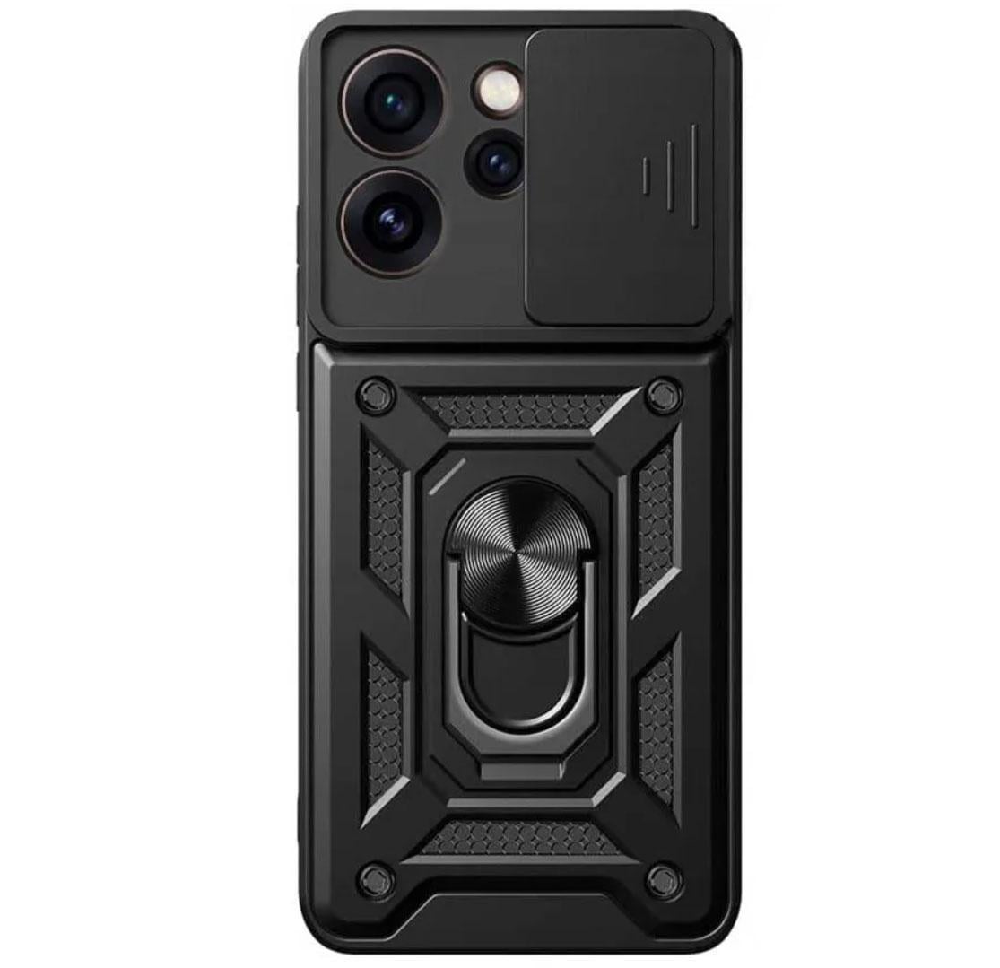 Чехол Primo Shockproof для Oppo Reno 14F 5G противоударный с подставкой и шторкой камеры Black (2956423084)