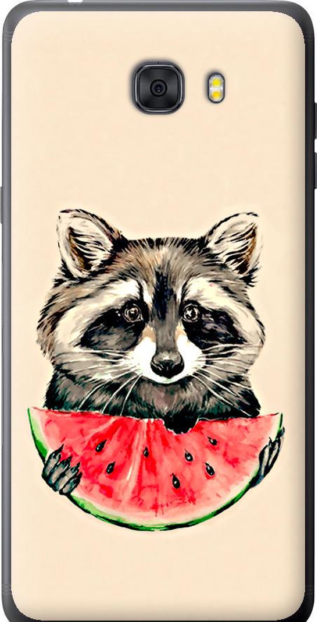 Чехол на Samsung Galaxy C9 Pro Енотик с арбузом (4605u-720-42517)