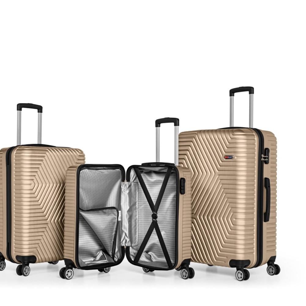 Чемодан Polo ПК005-М поликарбонат на 4-х двойных колесах средний М 70 л Золотой - фото 2 Чемодан Polo ПК005-М поликарбонат на 4-х двойных колесах средний М 70 л Золотой - фото 2