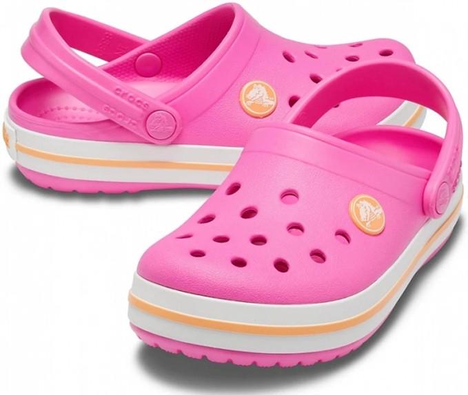 Сабо дитячі для дівчинки Crocs Crocband Kids Electric р. 23/24 Pink/Cantaloupe (18599)