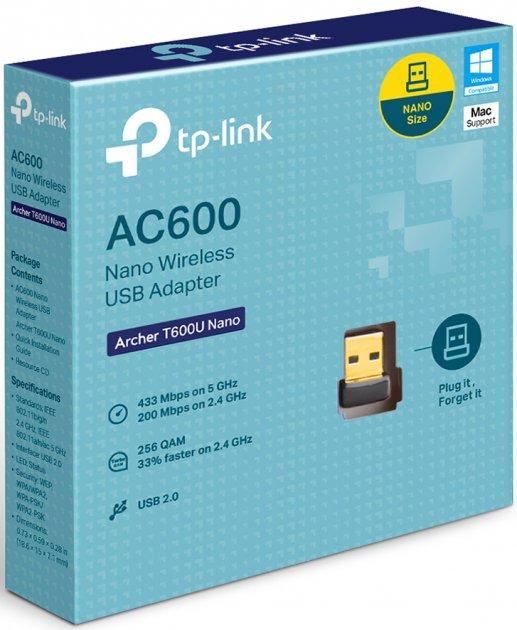 Адаптер TP-Link Archer T600U Nano USB 633 Мбіт/с зовнішній Чорний (566535) - фото 2