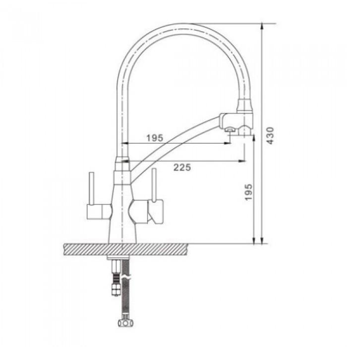 Змішувач для кухні на дві води Gappo G4398 з гнучким виливом Сірий/Хром - фото 2 Змішувач для кухні на дві води Gappo G4398 з гнучким виливом Сірий/Хром - фото 2