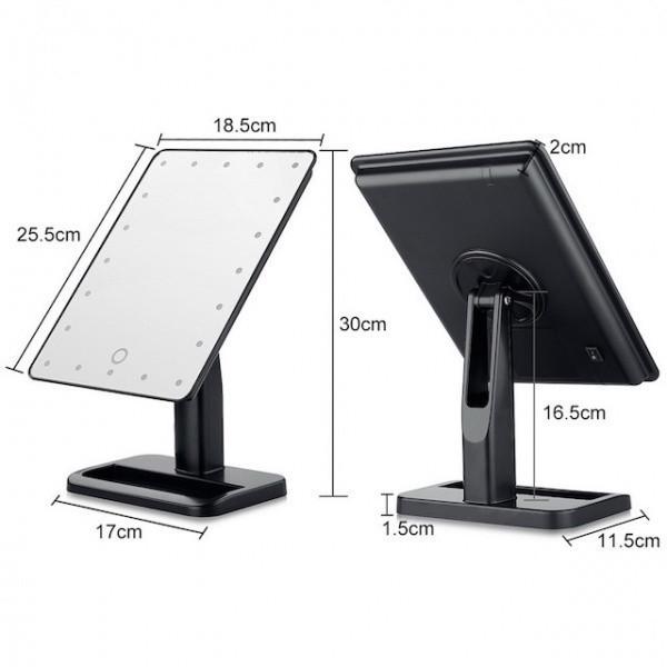 Дзеркало настільне з підсвіткою Large Led Mirror 21,5х16,5 см - фото 6