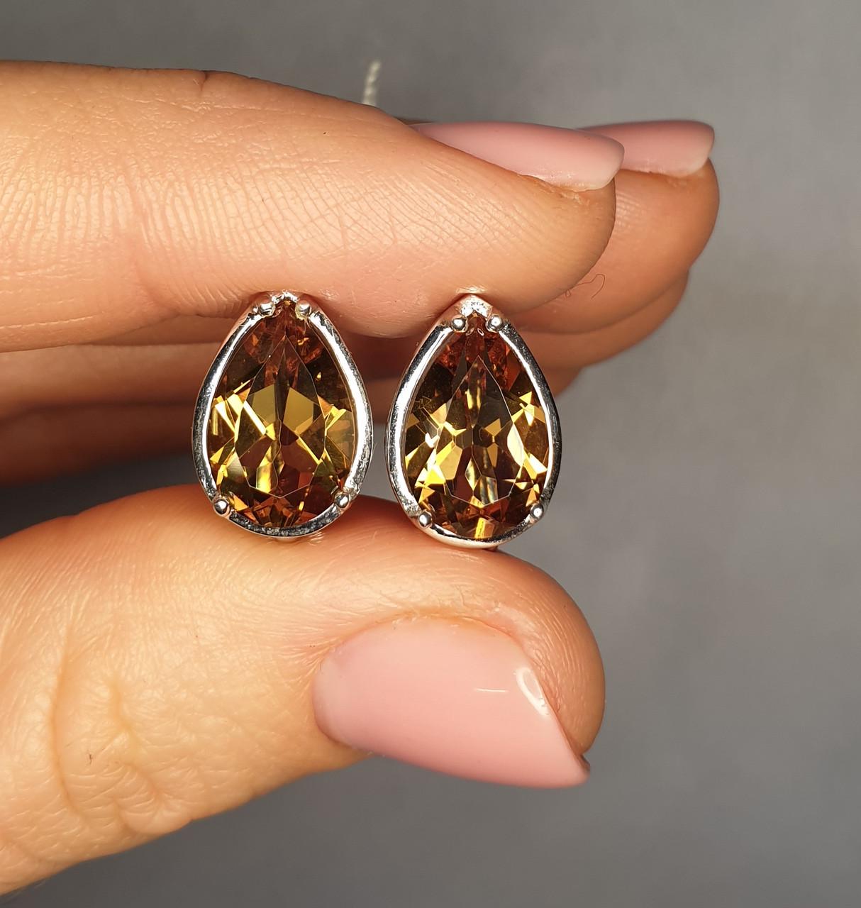 Серьги серебряные с султанитом 4,62 г (1388033281)