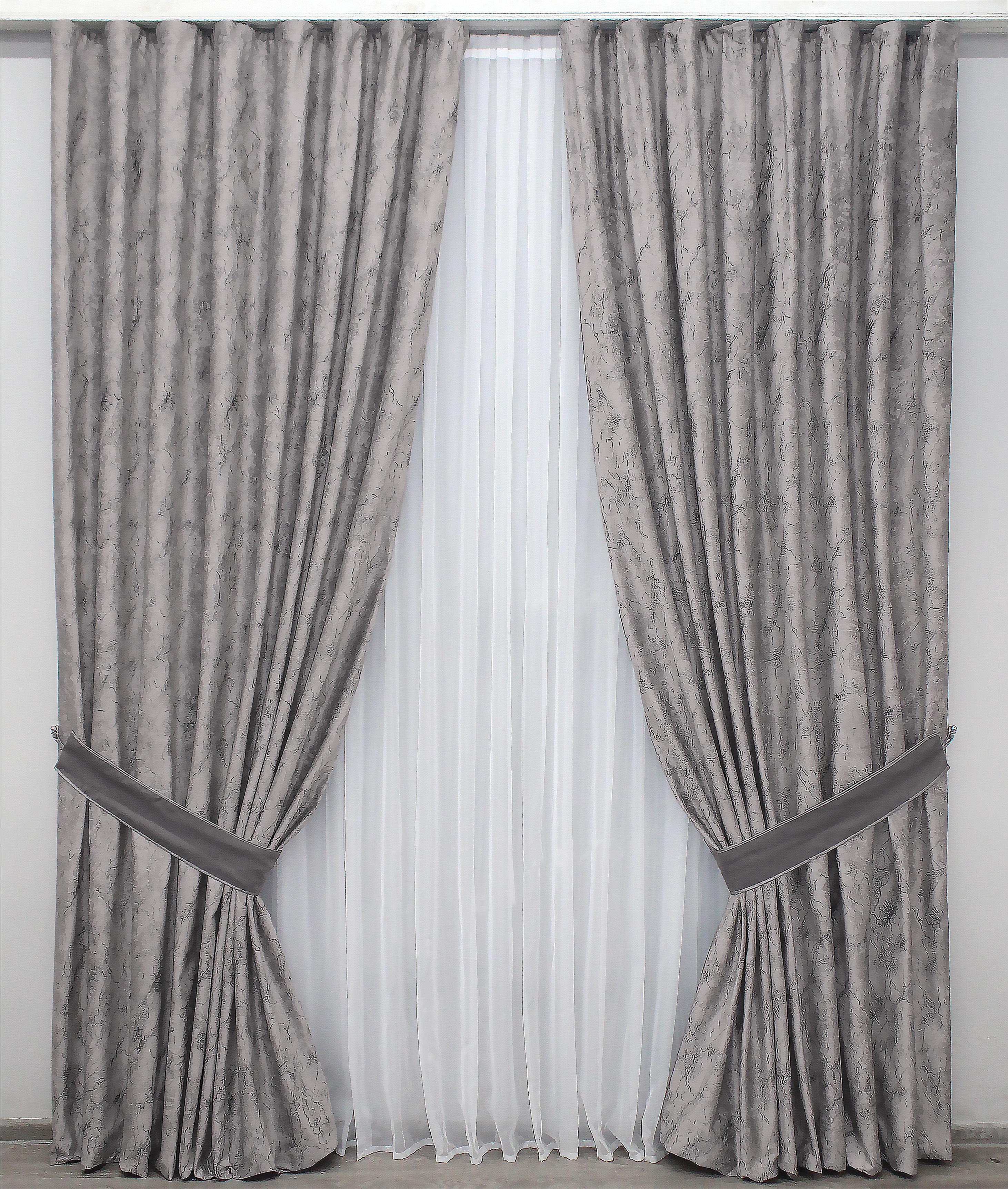 Комплект готовых штор VR-Textil Афина №1313ш 150х290 см 2 шт. Светло-серый (33-0199)