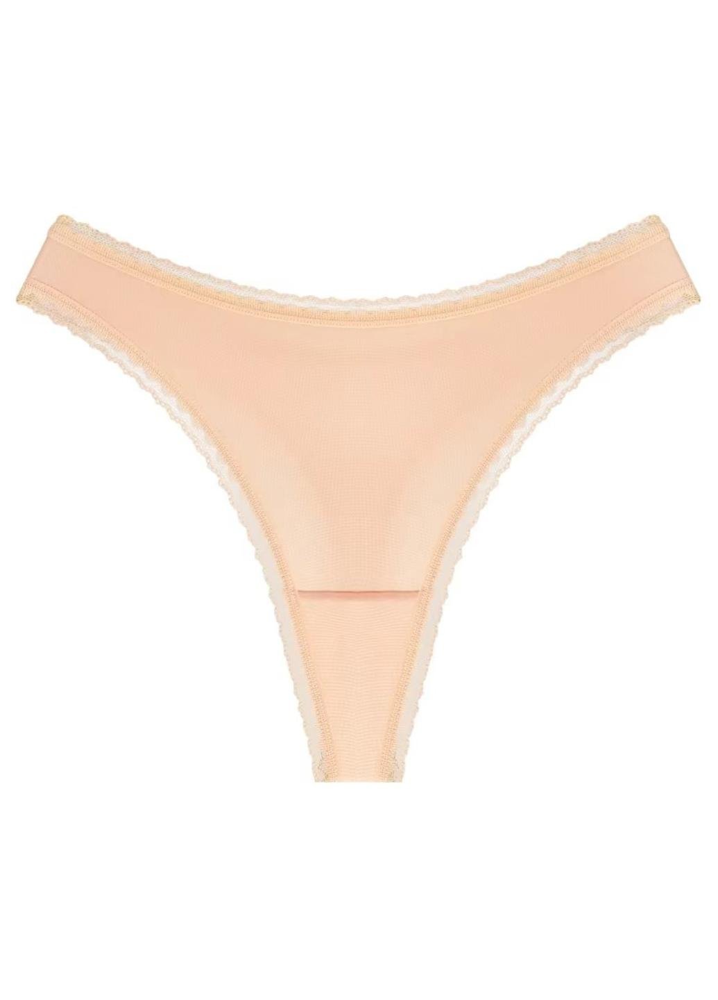 Трусики женские стринги с кружевной окантовкой Fine and Comfort L Бежевый (1841-46-04) - фото 2