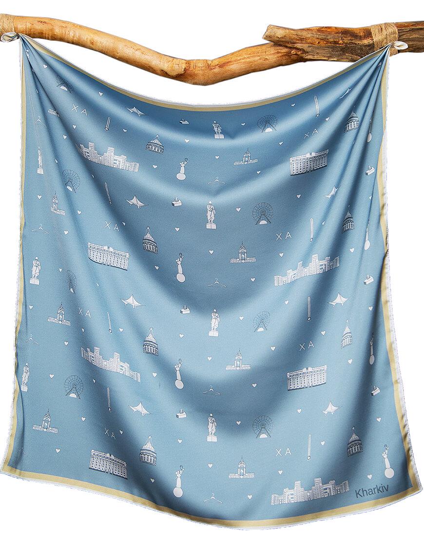 Хустинка Мій Харків жіноча SOFT25 блакитна One size