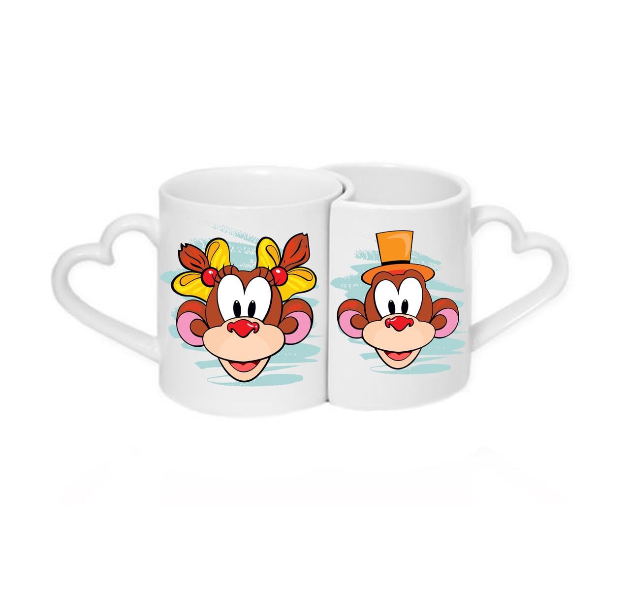 Парные чашки Обезьянки Белый (ПЧ067)