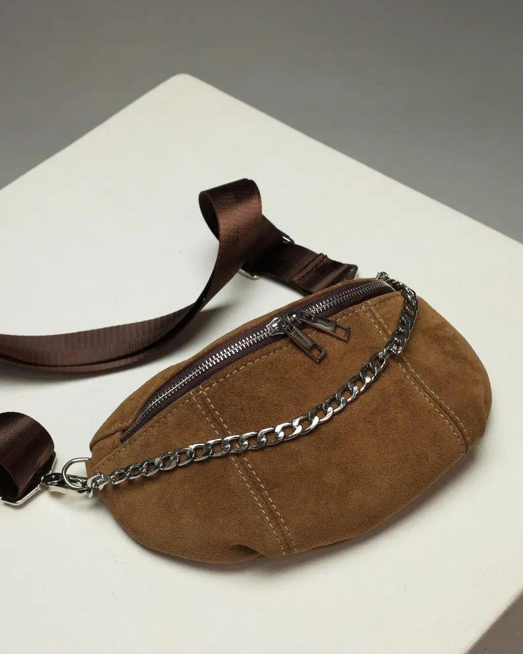 Сумка-бананка женская SW130-4 из натуральной замши Капучино (SW130-4)