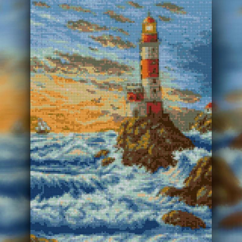 Алмазная мозаика The Wortex Diamonds Маяк на скалах 50x60 см (TWD30025XL)