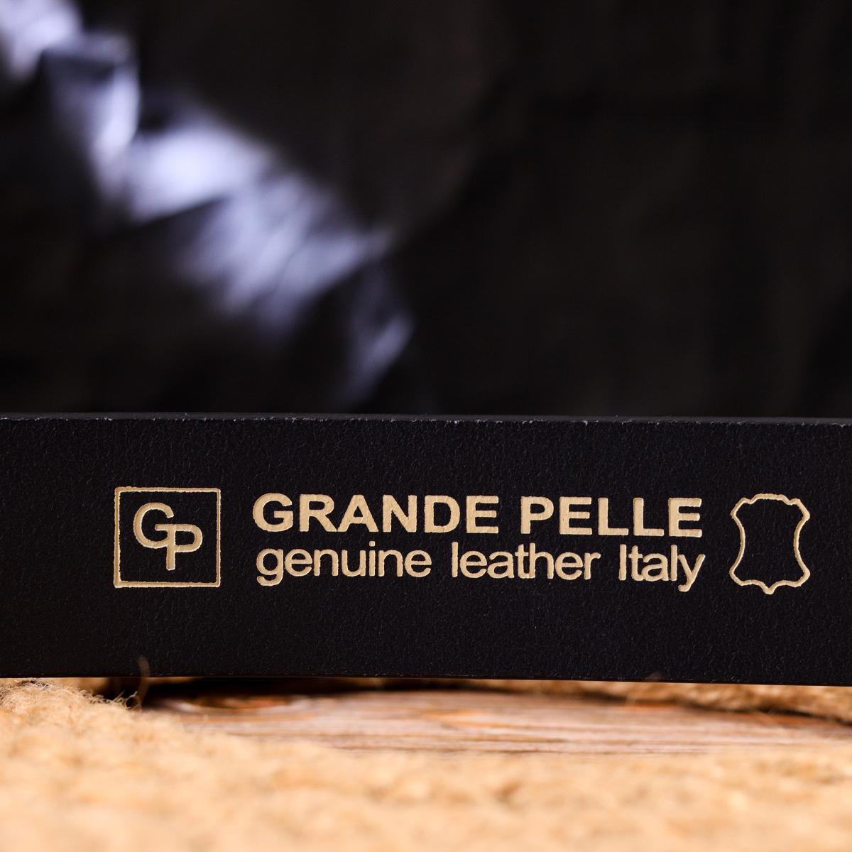 Ремень мужской кожаный Grande Pelle Leather Belt 21471 Синий - фото 7