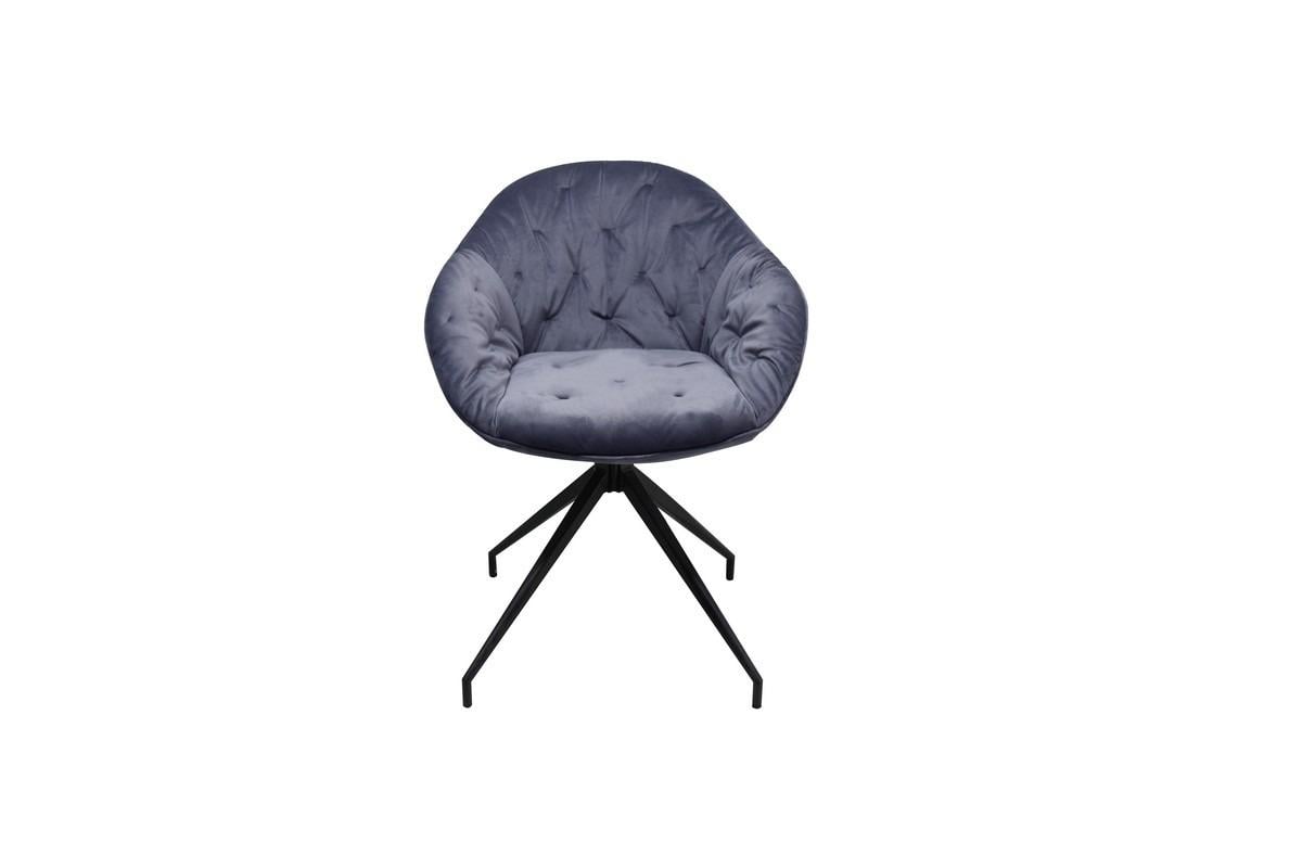Стул поворотный Vetro Mebel R-145 металл/ткань велюр Черный/Серый (R-145-grey/black)