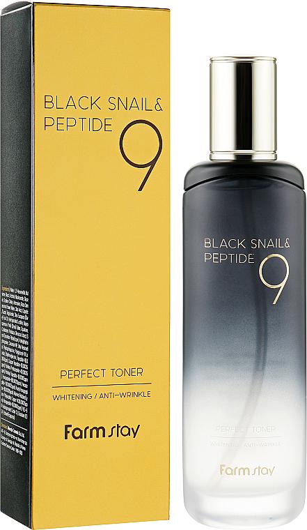 Тонер омолаживающий FarmStay Black Snail & Peptide 9 Perfect с муцином черной улитки и пептидами 120 мл (502_1191) - фото 1