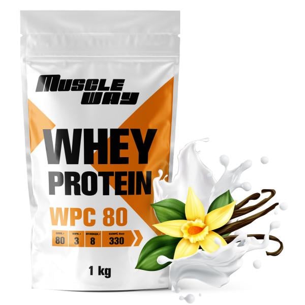 Протеин сывороточный MuscleWay 80% КСБ 80 26 порции 1 кг Ваниль (21-125-ksb80-mw-rs.v) - фото 1 Протеин сывороточный MuscleWay 80% КСБ 80 26 порции 1 кг Ваниль (21-125-ksb80-mw-rs.v) - фото 1