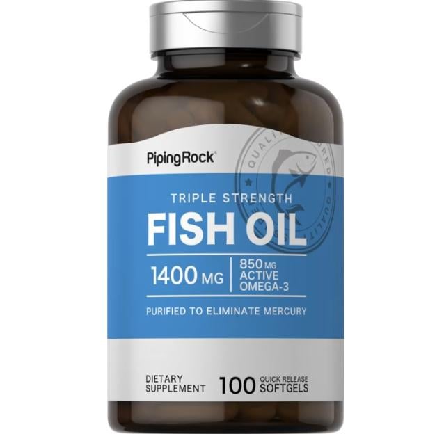 Омега 3 Piping Rock Triple Strength Omega-3 Fish Oil 1400 mg (850 mg Active Omega-3) 100 Softgels