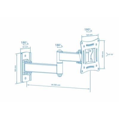 Кронштейн Walfix R-273B 14-29" 100х100 - фото 2