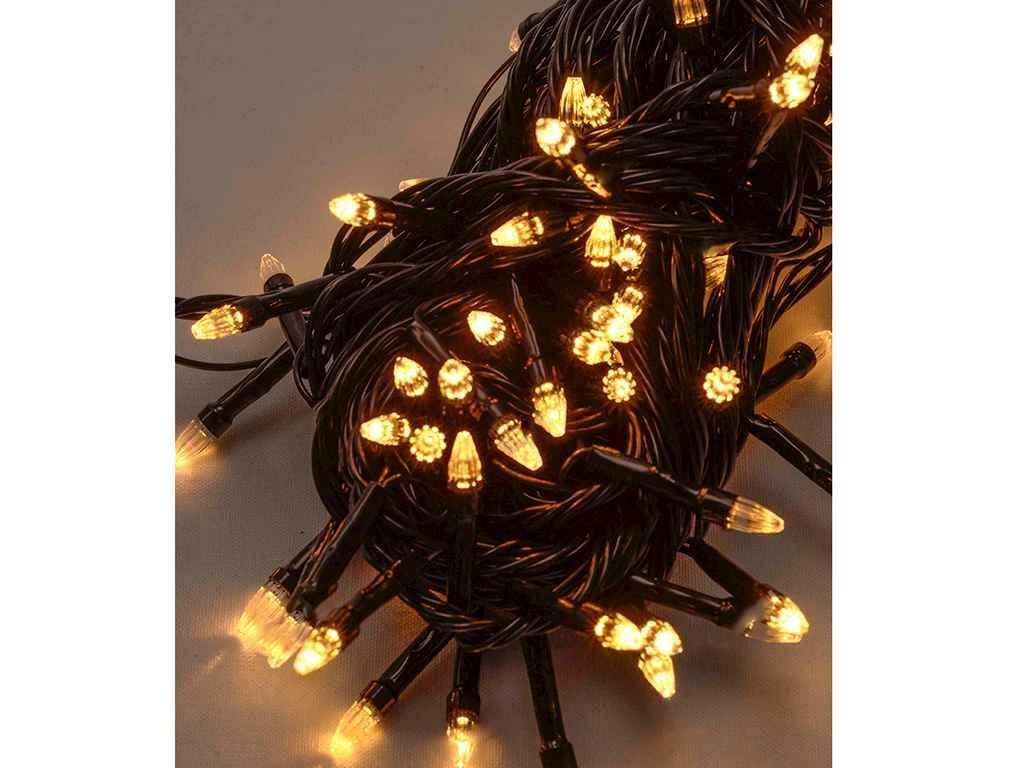 Гирлянда Конус 100 led Теплый белый/Черный провод (1210-07)