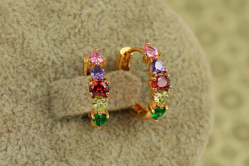 Серьги кольца Хuping Jewelry Ягодное ассорти 1,6 см Золотистый (33704944)