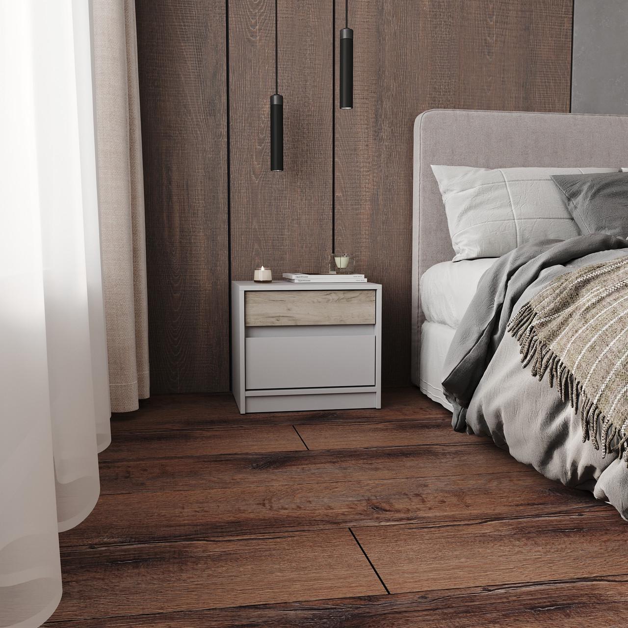 Тумба приліжкова Еверест Стайл-500 Кашемір/Крафт сірий (е-20742.01) - фото 4 Тумба приліжкова Еверест Стайл-500 Кашемір/Крафт сірий (е-20742.01) - фото 4