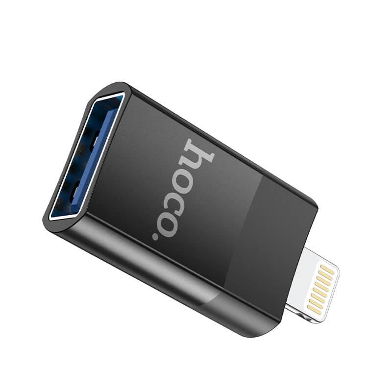 Перехідник Hoco Lightning USB Adapter UA17 Black (9822675) - фото 1