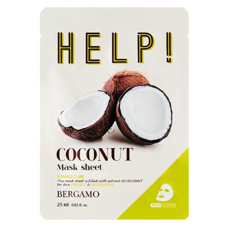 Маска для лица Bergamo HELP! Coconut Mask Sheet с центеллой 25 мл (8809414192309)