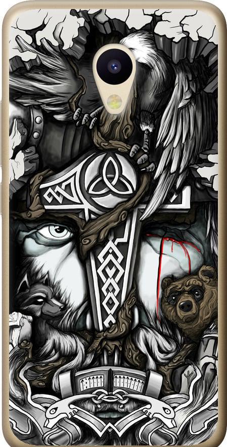 Чехол на Meizu M5 Тату Викинг (4098u-420-42517)