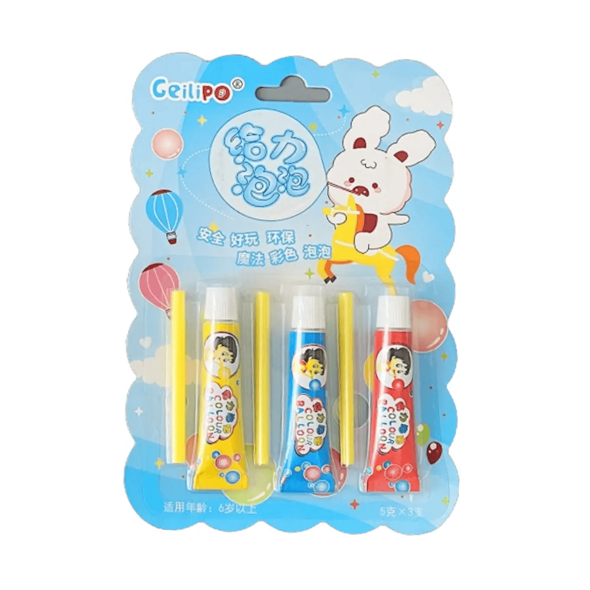 Мыльные пузыри нелопающие пластиковые шарики для детей в тюбике 3 шт.