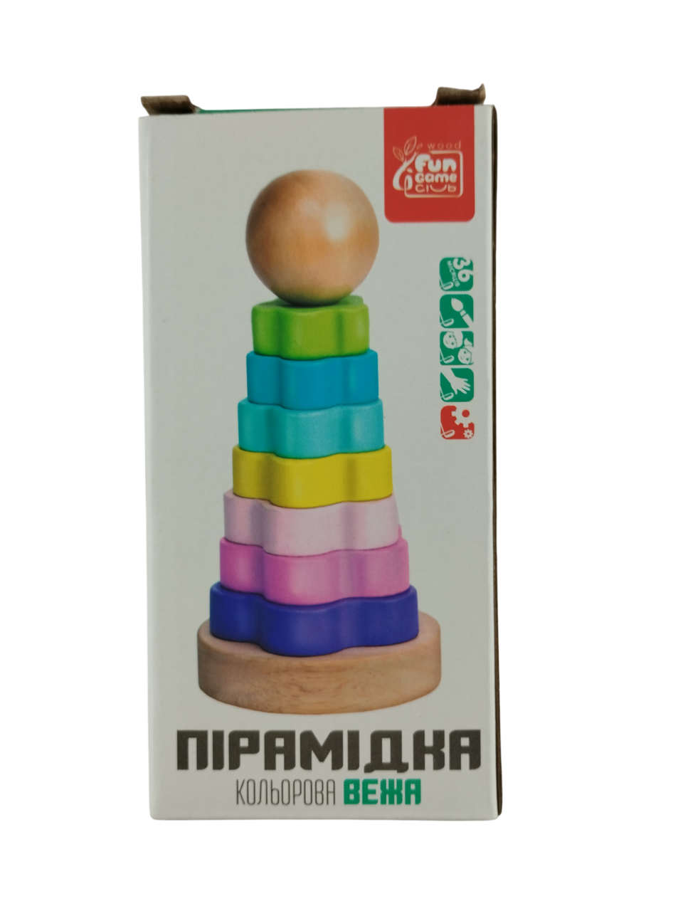 Деревянная пирамидка для детей (000077)