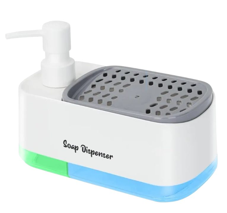 Дозатор для миючого засобу з підставкою для губки 2в1