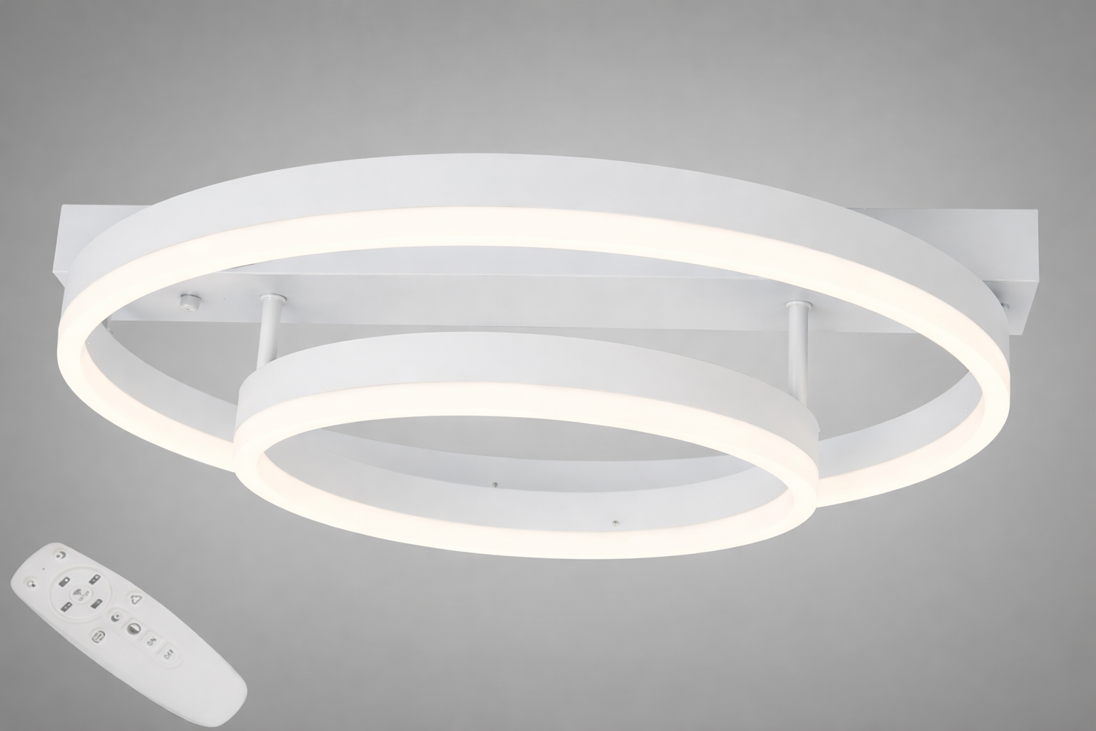Люстра стельова LED 2 кільця/пульт/димер/60W Білий (2537WH dimmer)