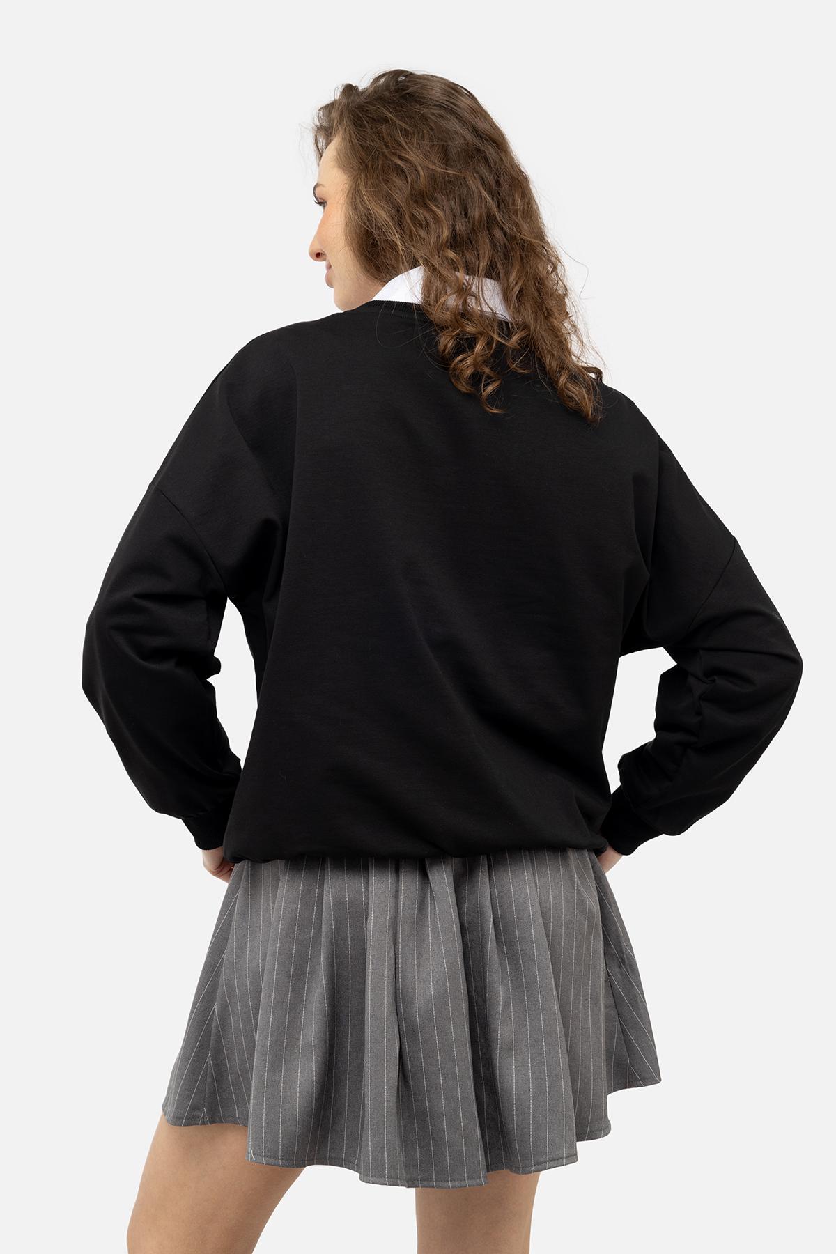 Світшот жіночий ЦБ-00239091 р. 46 Чорний (SKT000957877) - фото 4 Світшот жіночий ЦБ-00239091 р. 46 Чорний (SKT000957877) - фото 4