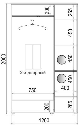 Шкаф-купе Luxe 2 двери Стекло тонированное/Стекло тонированное 1029-1029 CLS - I 1200x2000x450 мм Венге (35695) - фото 4