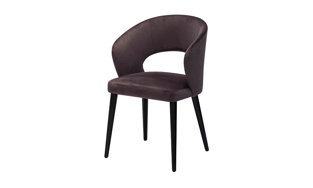 Стілець Байрон масив дерева тканина 550x450x800 мм Бургунді/Чорний