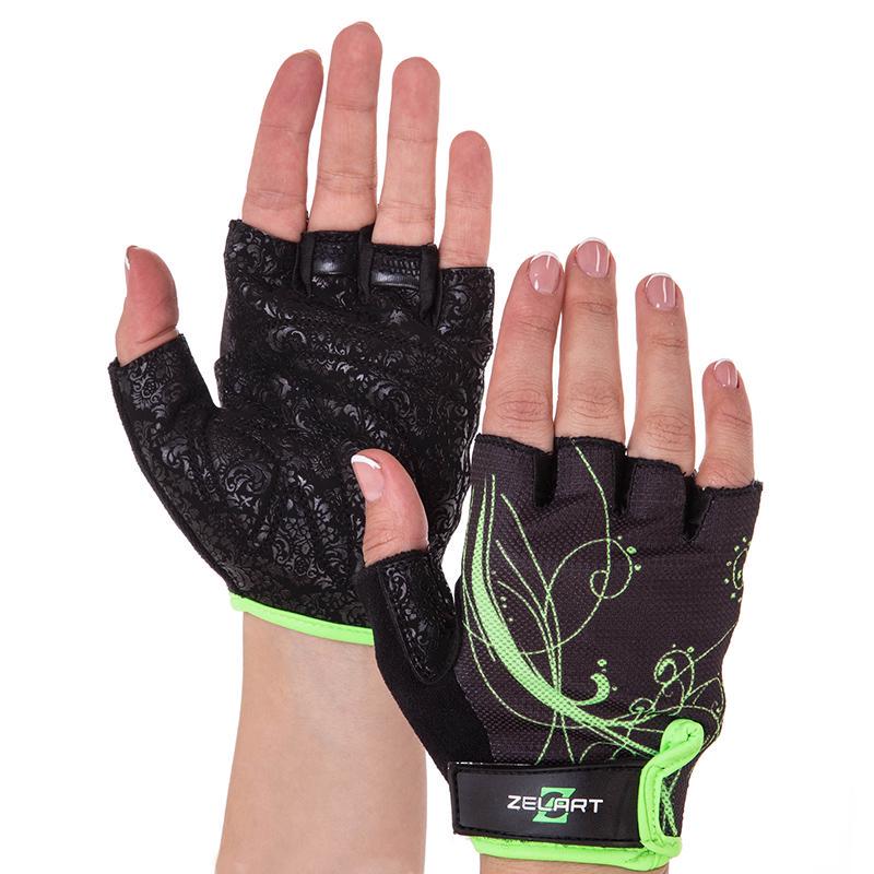Перчатки для фитнеса Zelart SB-161743 XS Черный/Салатовый (07363051)