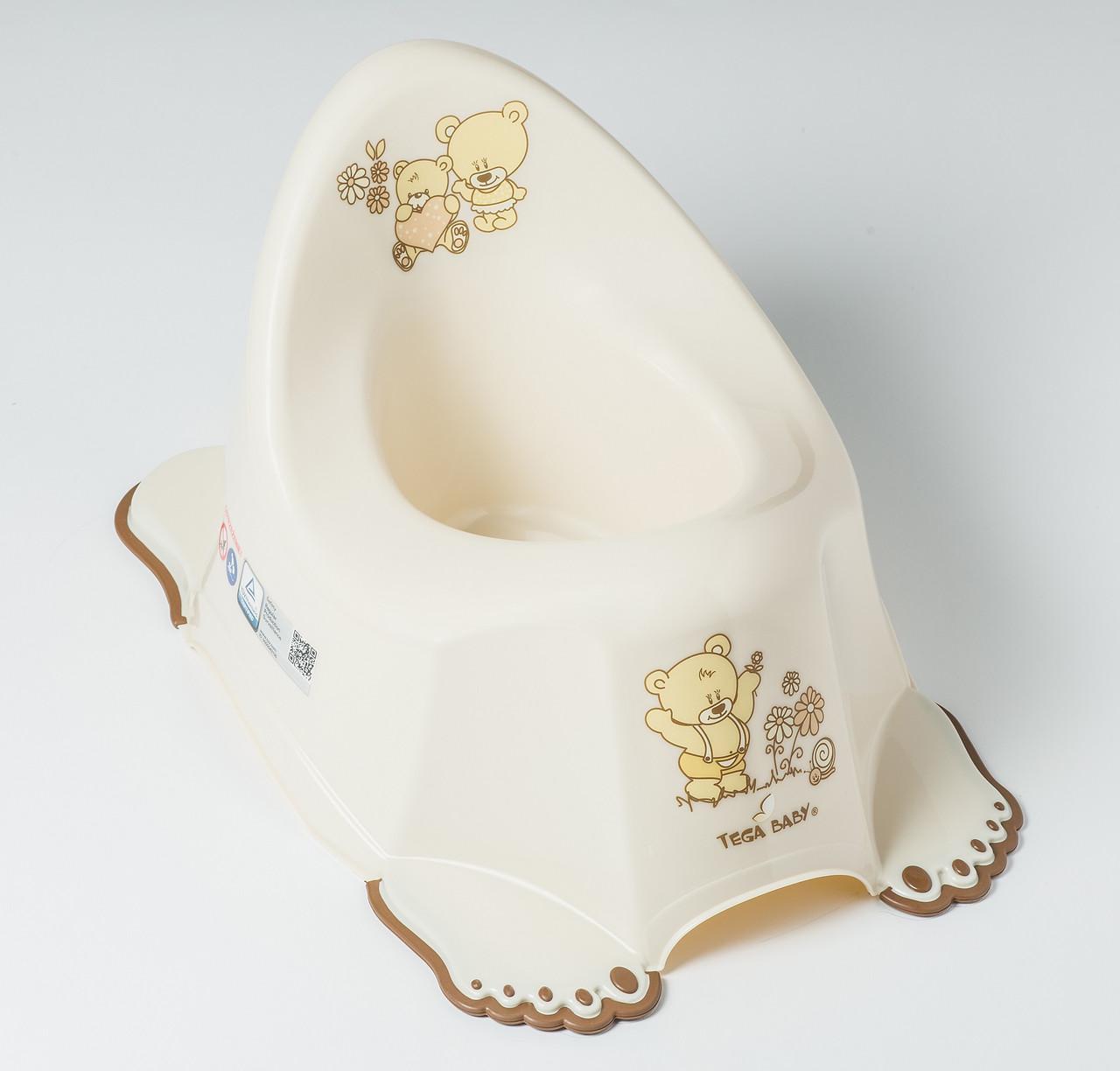 Горшок Tega Baby PO-046-119 Медведики с противоскользящей резиной и музыкой Кремовый (5902963009999)