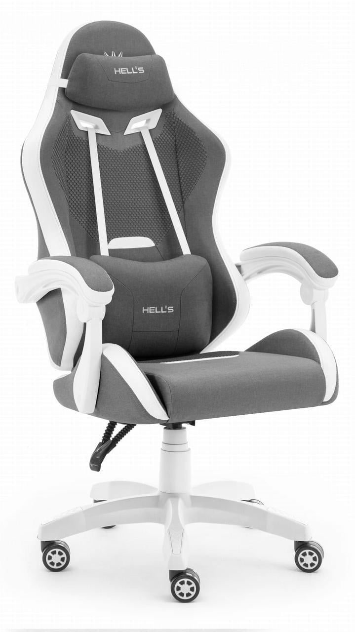 Компьютерное кресло Hell's HC-1012 ткань Grey/White - фото 2 Компьютерное кресло Hell's HC-1012 ткань Grey/White - фото 2