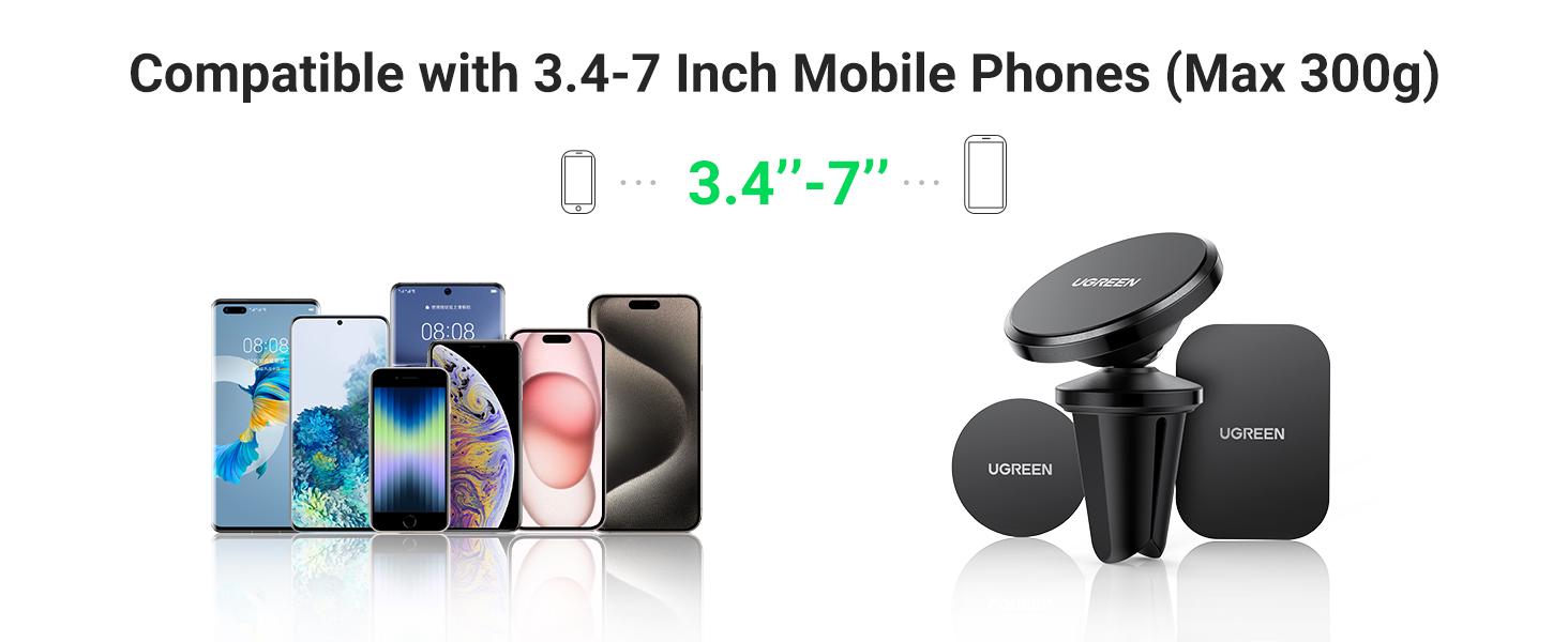 Держатель для телефонов в машину UGREEN LP743 Magsafe не блокирующий вентиляционное отверстие усиленный магнитный Black (25425) - фото 9 Держатель для телефонов в машину UGREEN LP743 Magsafe не блокирующий вентиляционное отверстие усиленный магнитный Black (25425) - фото 9