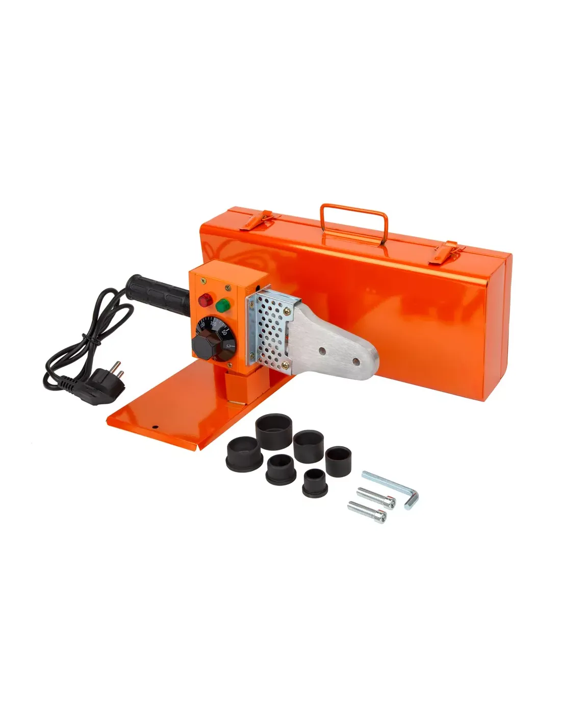 Паяльник для пластиковых труб полипропиленовых ПВХ в металлическом кейсе 600 Вт