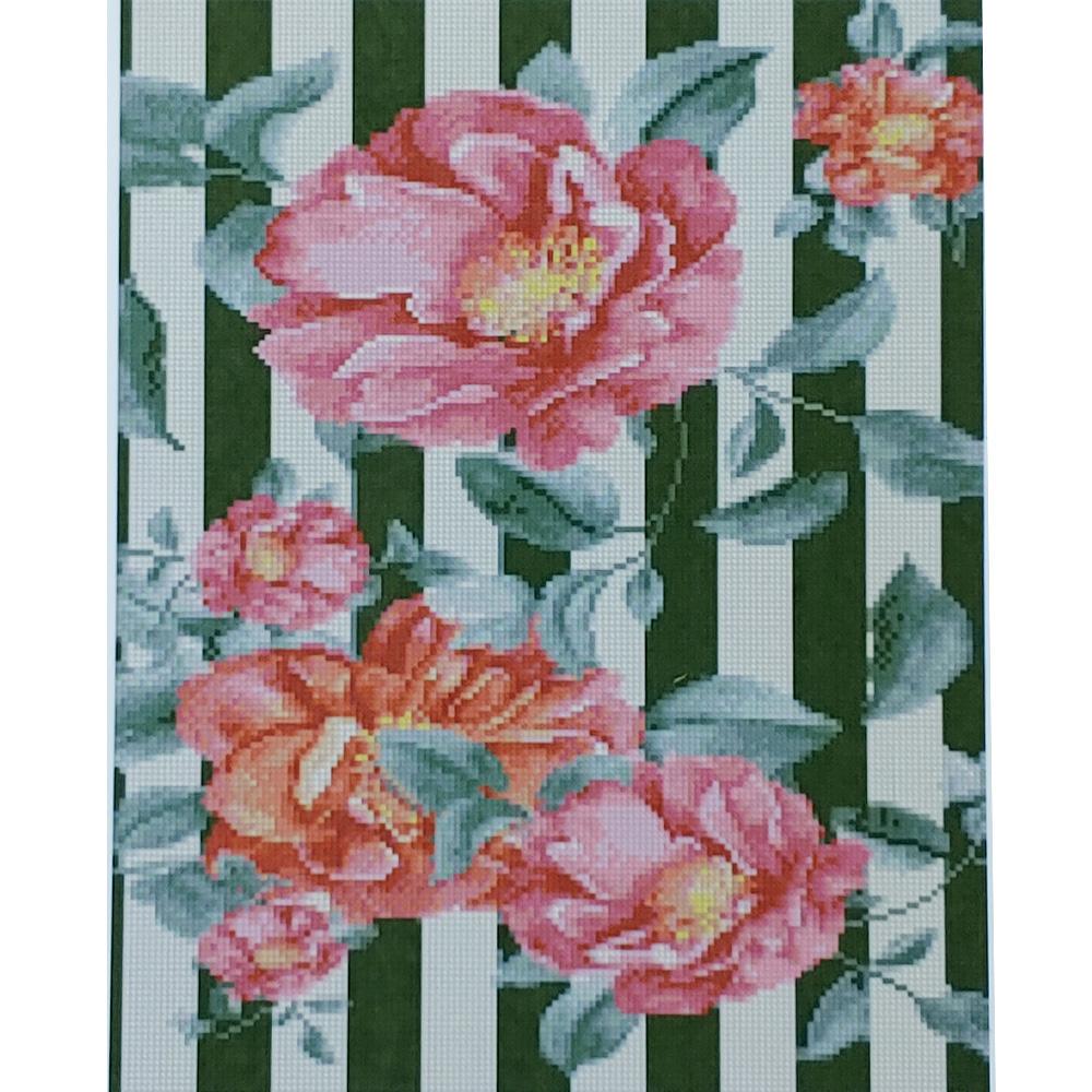 Алмазная мозаика Strateg Премиум Цветы в полосах 40x50 см (D0034)