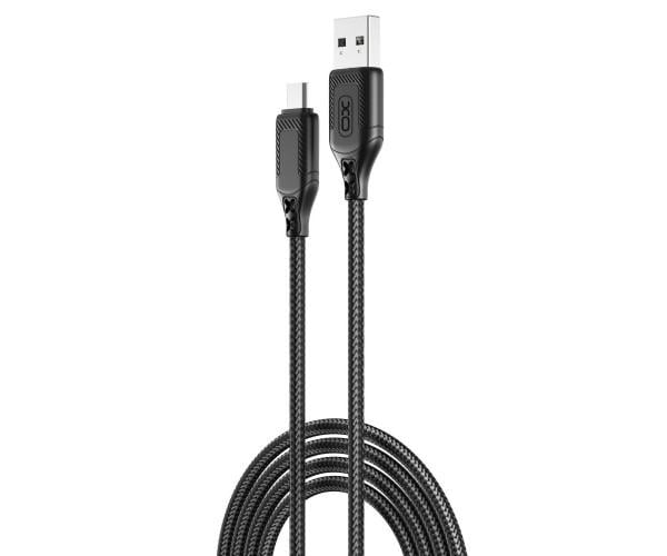 Кабель USB Xo NB235 Zebra series Braided 24 A micro USB Black