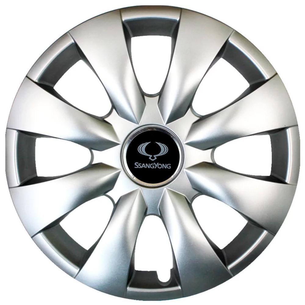 Колпаки автомобильные R15 SsangYong 316 SJS 4 шт. Серебристый