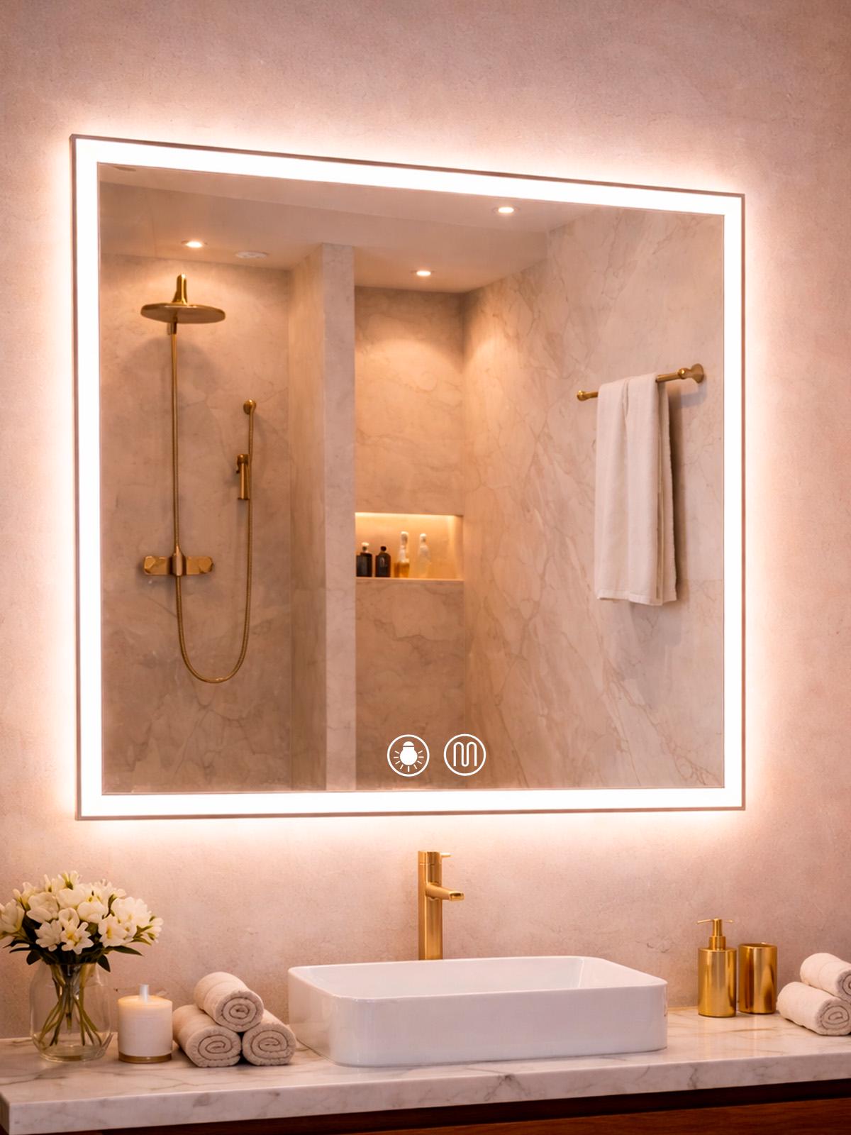 Зеркало для ванной комнаты BRS настенное смарт с LED подсветкой и подогревом 70х70 см (583256776) Зеркало для ванной комнаты BRS настенное смарт с LED подсветкой и подогревом 70х70 см (583256776)