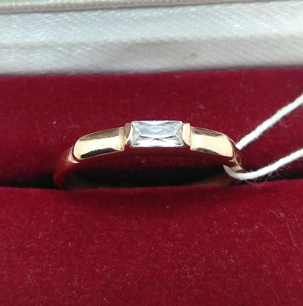 Кольцо серебро позолоченное 925° 2,24 г р. 18,5 Белый (1685494464)