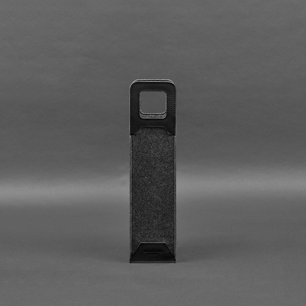 Чехол для вина 1.0 из фетра с кожаными вставками Краст Черный (A-027929) - фото 5 Чехол для вина 1.0 из фетра с кожаными вставками Краст Черный (A-027929) - фото 5