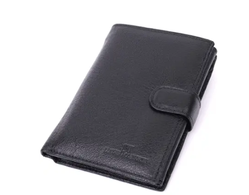 Кошелек мужской ST Leather 22491 с блоком под документы из натуральной кожи Черный
