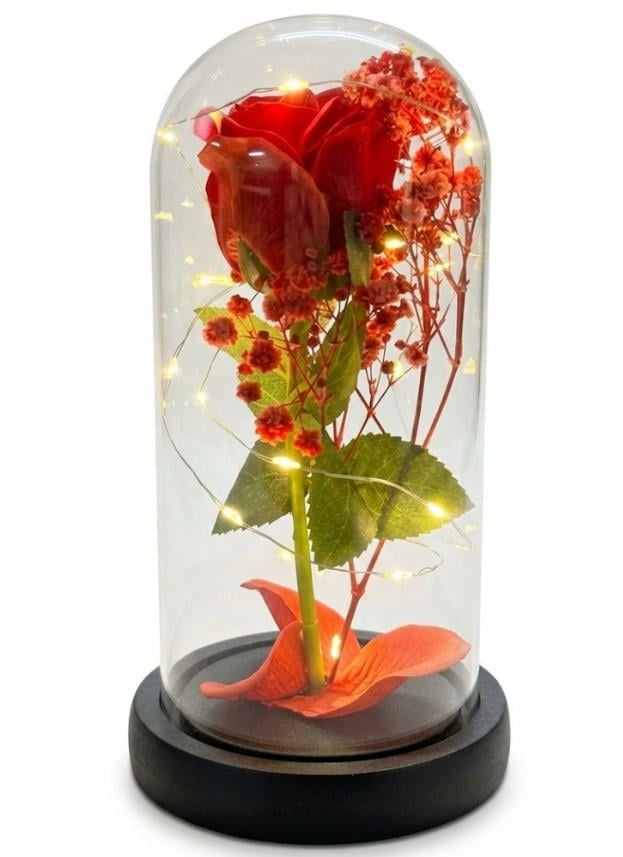 Роза декоративная Rose of Love с подсветкой LED Красный (2104619116)